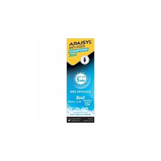 Apaisyl Anti-poux shampooing 3en1 100 ml – traitement efficace 5 minutes