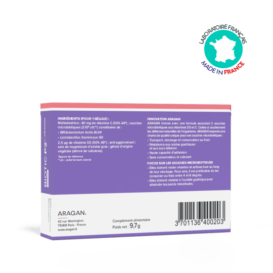 Biotic P2 Défenses Aragan 30 gélules – Probiotiques & immunité
