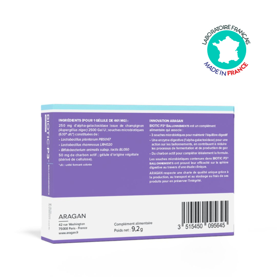 Biotic P  Ballonnements Aragan 20 gélules – Gaz digestifs et confort intestinal