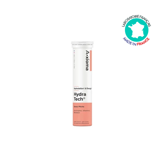 Aragan Hydratech saveur pêche 20 comprimés effervescents – pastilles hydratation et énergie