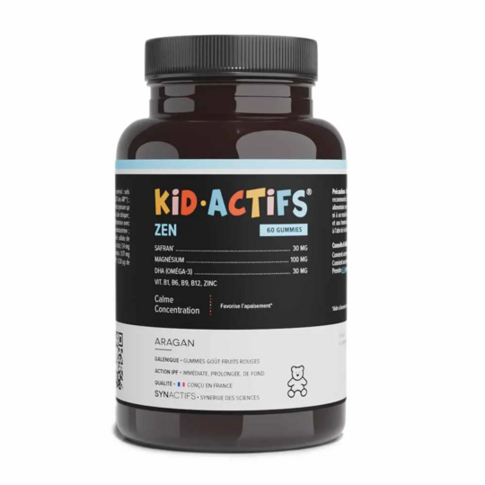 Aragan Kid-Actifs Zen Enfants 60 gummies – Calme, sérénité & équilibre émotionnel
