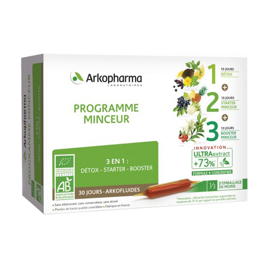 ARKOFLUIDES - Programme Minceur Bio 3 en 1 - 30 ampoules