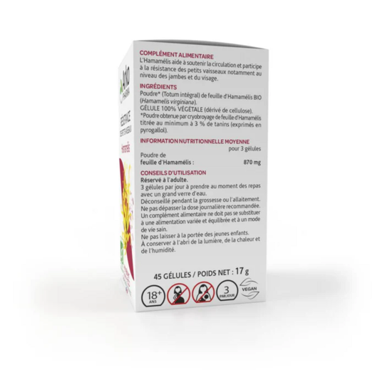 Arkopharma Arkogélules Hamamélis BIO - Circulation & jambes légères 45 gélules
