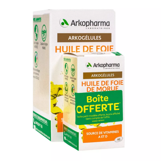 Arkopharma Huile de Foie de Morue 220 capsules + 45 gélules offertes