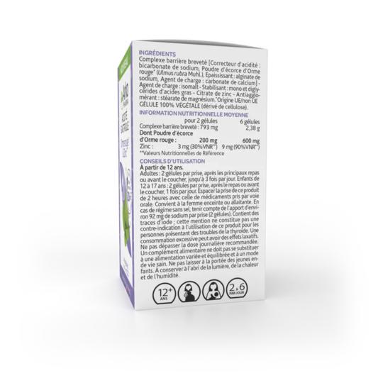 Arkopharma Arkogélules Orme rouge et Zinc - Confort digestif & protection de la muqueuse gastrique 40 gélules