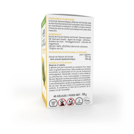 Arkopharma Arkogélules Serenoa Repens Confort urinaire & santé de la prostate 45 gélules