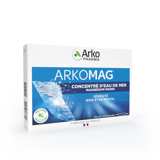 Arkomag Concentré d'eau de mer Magnésium marin 20 Ampoules