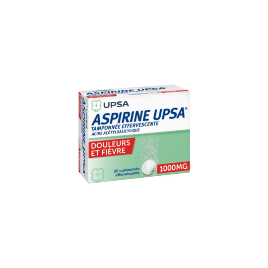 Aspirine 1000 mg 20 comprimés – Médicament contre douleur et fièvre