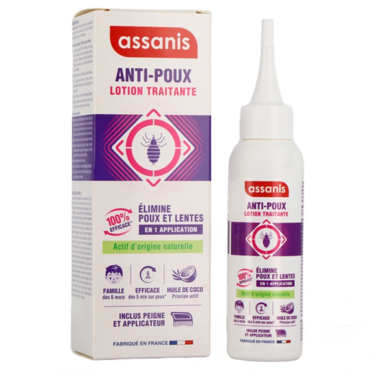 Assanis Anti-poux lotion traitante 100 ml – traitement poux et lentes