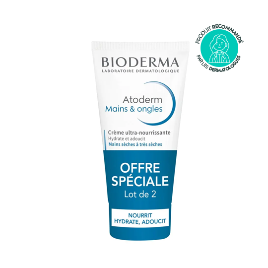Bioderma Atoderm Crème Ultra-Nourrissante Mains & Ongles Lot de 2 x 50 ml