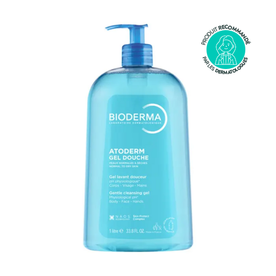Bioderma Atoderm Gel Douche 1L – Hygiène douce pour peaux normales à sèches