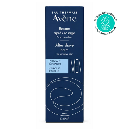 Avène Homme baume après-rasage apaisant 50 ml — soin réparateur peaux sensibles sèches