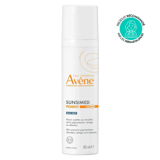 Avène Solaire Sunsimed Pigment SPF 50+ UVB UVA Lumière Bleue 80 ml – Protection solaire dermatologique