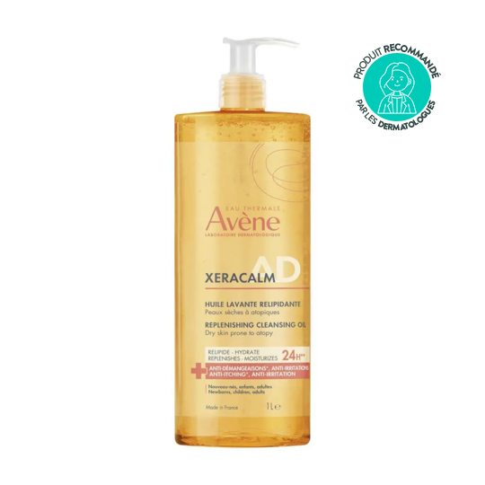 Avène Xeracalm AD huile lavante relipidante 1 l — soin anti-grattage peaux atopiques