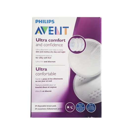 Philips Avent Accessoires coussinets d'allaitement jetables jour/nuit x24 – ultra absorbant