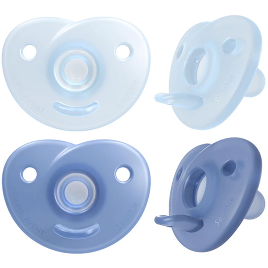 Philips Avent Sucette Soothie cœur nouveau-né — lot de 2 sucettes silicone médical bleu