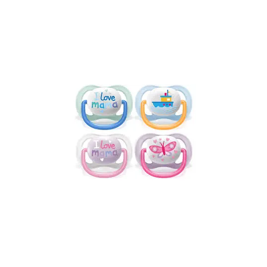 Philips Avent Sucettes Ultra Air collection Mixte 0-6 mois — lot de 2 — sucettes orthodontiques aérées peau sensible nouveau-nés