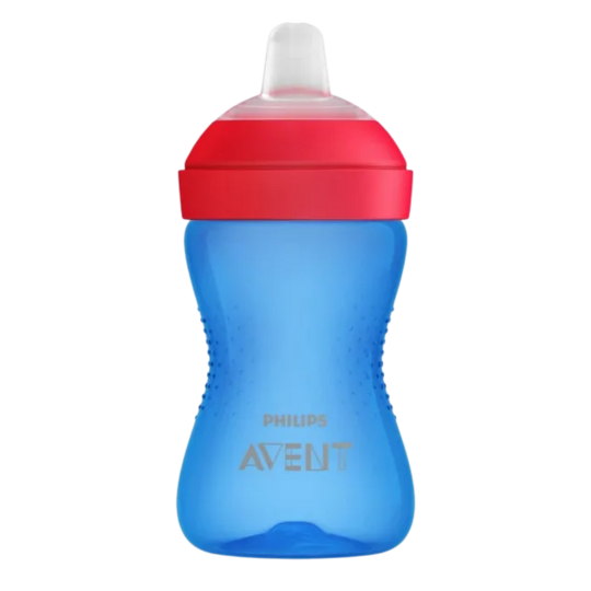 Philips Avent Tasse à bec souple My Grippy 300 ml bleu — tasse apprentissage antidérapante valve anti-fuites dès 9 mois