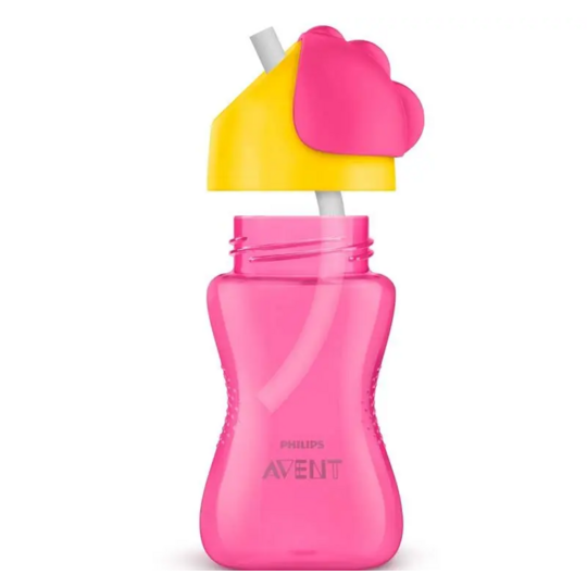 Philips Avent Tasse à paille crête dragon 300 ml rose — tasse antifuites dès 12 mois