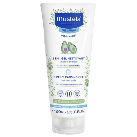 BEBE - Gel Nettoyant 2 en 1 Corps et Cheveux à l'Avocat Bio - Peaux Normales - 200 ml