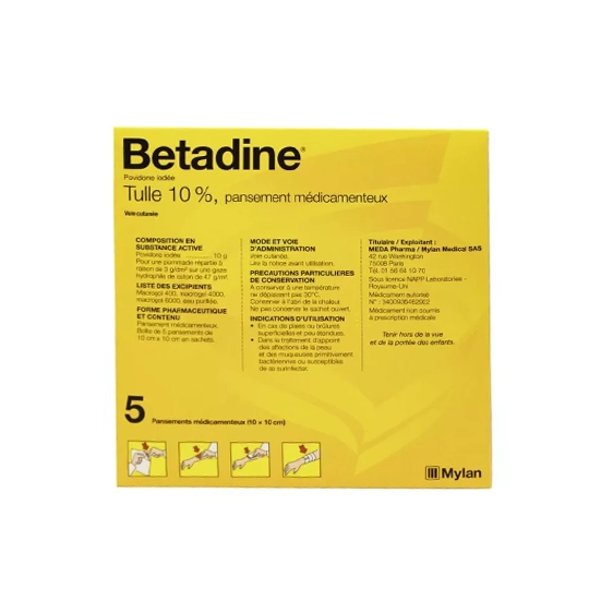 Betadine Tulle 10 % 5 pansements