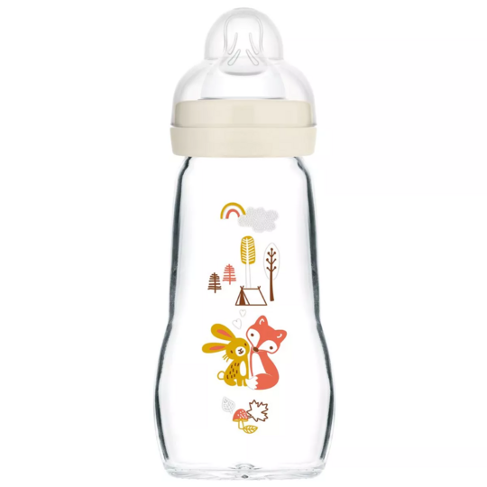 MAM Biberon Verre Décoré 2 mois+ Débit 2 260 ml