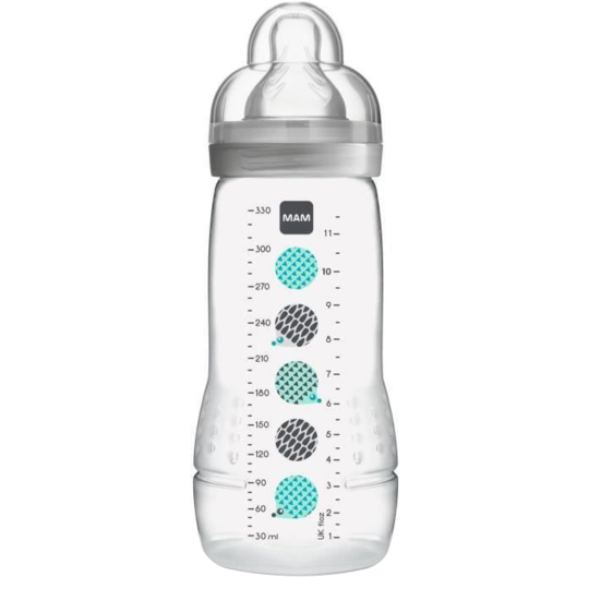 Biberon 6 mois+ Easy Active Débit X - Gris - 330 ml