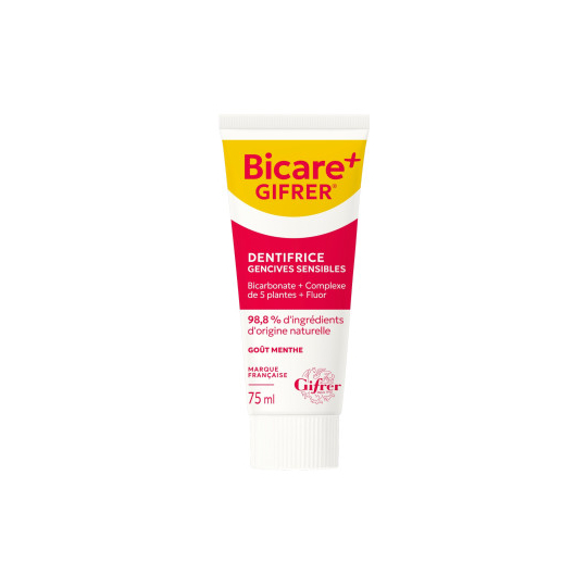 Gifrer Bicare+ dentifrice gencives sensibles goût menthe au Fluor 75 ml Soin gencives & protection