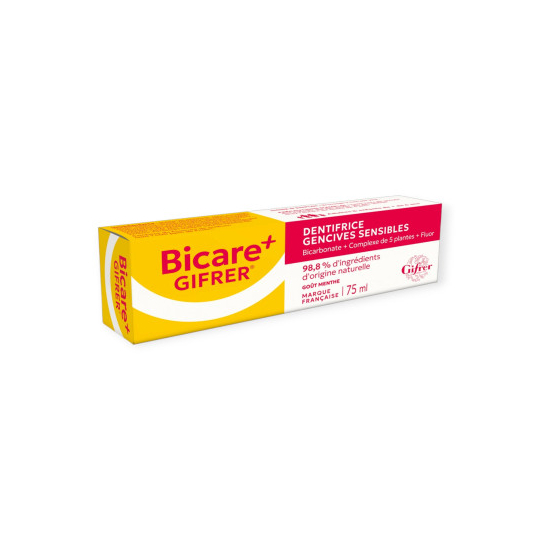 Gifrer Bicare+ dentifrice gencives sensibles goût menthe au Fluor 75 ml Soin gencives & protection