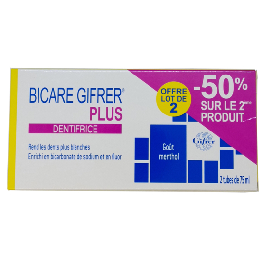 Gifrer Bicare Plus Dentifrice 2 x 75 ml