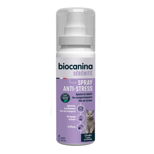 Biocanina Spray Anti-Stress Chat 100 ml – Apaise les comportements liés au stress
