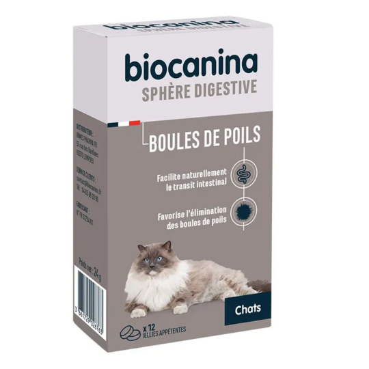 Biocanina Gastro-Entérologie Boules de Poils 12 Jellies Appétentes 24 g – Transit intestinal du chat