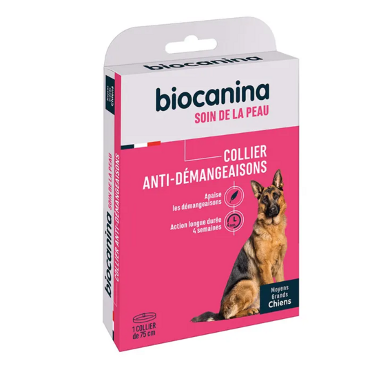 Biocanina Dermatologie Collier anti-démangeaisons chien moyen et grand 75cm apaisement cutané
