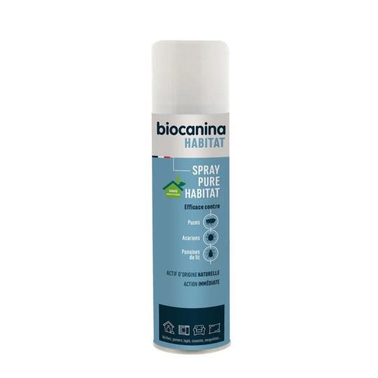 Biocanina Spray Pure Habitat 200 ml – Traitement de l'habitat contre les puces, acariens et punaises de lit