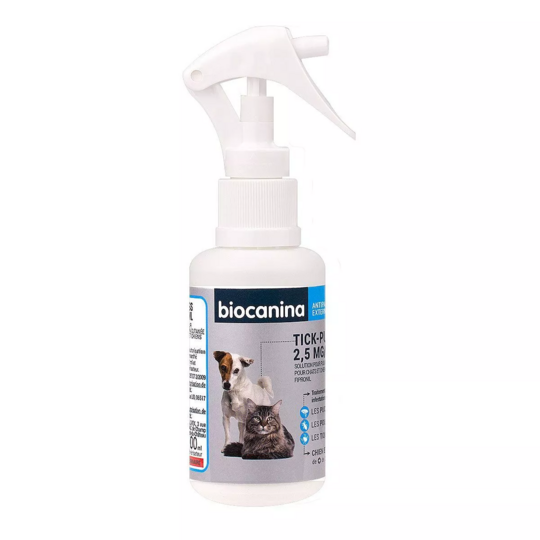 Biocanina Tick-Puss Biocanina Spray 2,5 mg/ml Fipronil 100 ml – Antiparasitaire externe pour chiens et chats