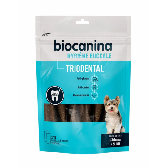 Biocanina Triodental lamelles à mâcher moins de 5 kg — hygiène dentaire chien