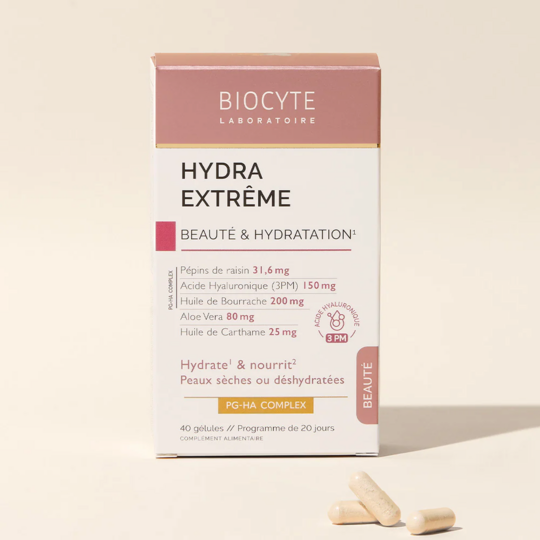 Biocyte Hydra Extrême - Beauté et Hydratation peau sèche 40 gélules