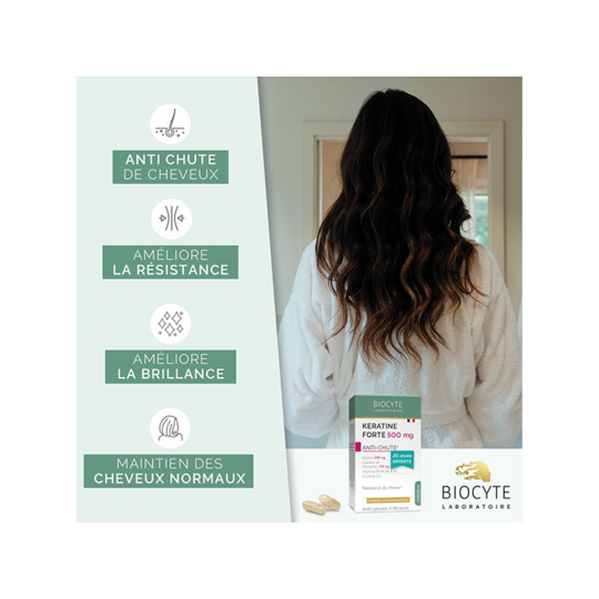Biocyte Kératine Forte 500mg Anti-Chute 3x40 gélules