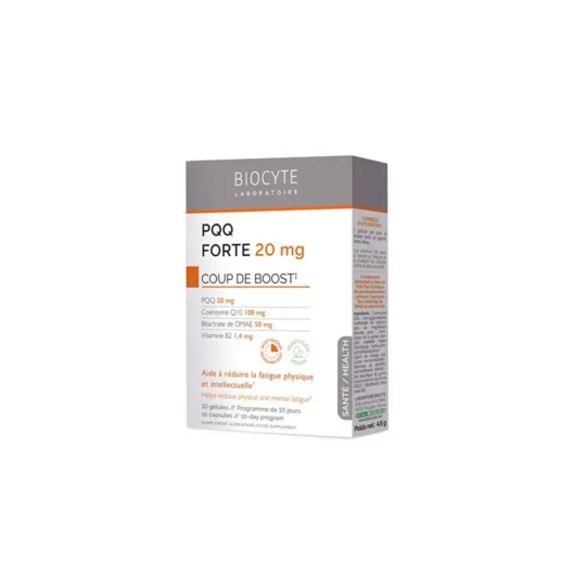 Biocyte PQQ forte 20mg coup de boost 10 gélules – énergie cellulaire et vitalité mentale