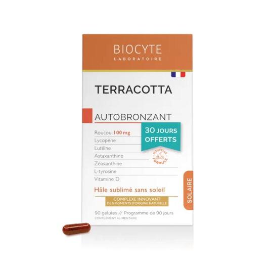 Biocyte Terracotta cocktail autobronzant 90 comprimés – complément alimentaire hâle naturel sans soleil