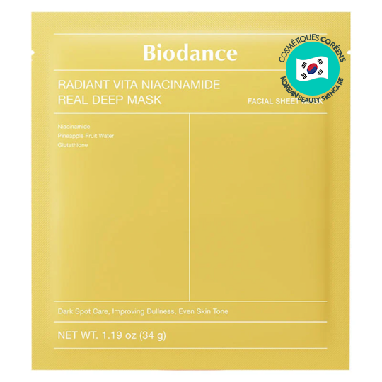 Biodance Radiant Vita Niacinamide Real Deep Mask 34g masque hydrogel éclat et anti-taches