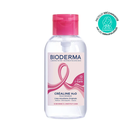 Bioderma Créaline H2O l'eau micellaire originale édition octobre rose 500ml – démaquillant apaisant