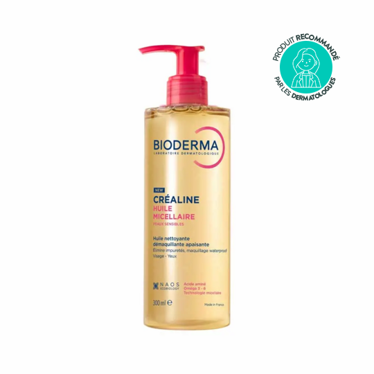 Bioderma Créaline Huile Micellaire Peaux Sensibles 300 ml nettoyant apaisant peau fragile