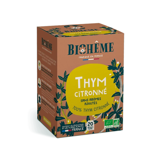Biohême Infusion thym citronné 20 infusettes — tisane bio aromatique et fraîcheur vivifiante