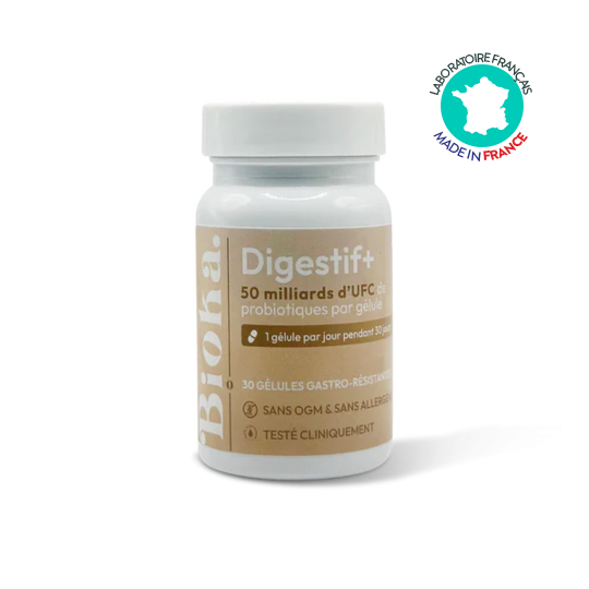 Bioka Digestif+ 30 gélules gastro-résistantes probiotiques digestion et transit