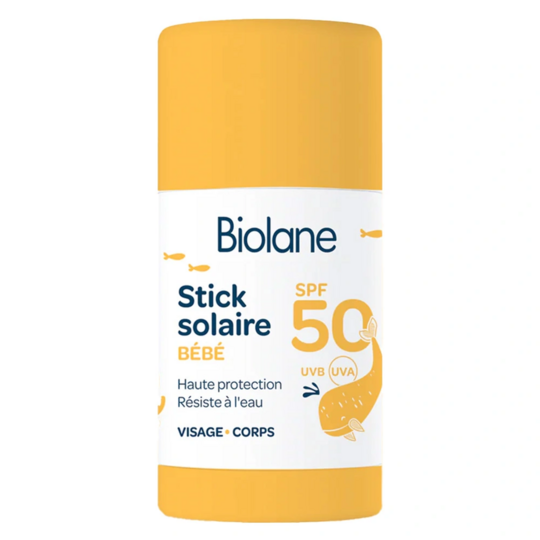 Biolane Stick solaire bébé SPF 50 20 ml – protection solaire bébé haute tolérance