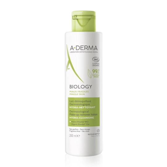 Aderma Biology Lait Démaquillant Dermatologique Bio  200 ml