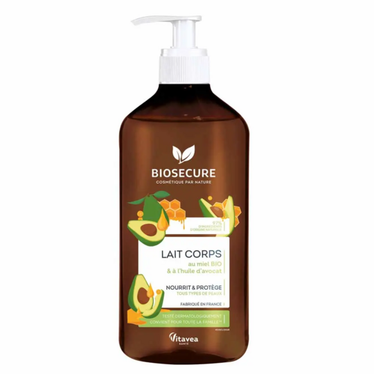 Bio Secure Lait Corps Miel et Avocat 500 ml hydratant et nourrissant