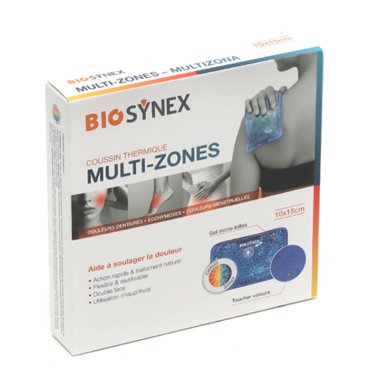 Biosynex Coussin multi-zones gel micro-billes 10 x 15 cm – chaud/froid