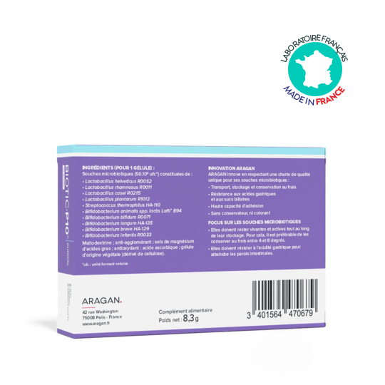 Biotic P10 Clinical Aragan 20 gélules – Probiotiques haute concentration et digestion